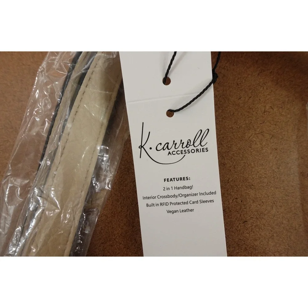 K. Carroll Ivory Vegan Leather RFID Crossbody Organizer 2-In-1 Handbag Set NWT